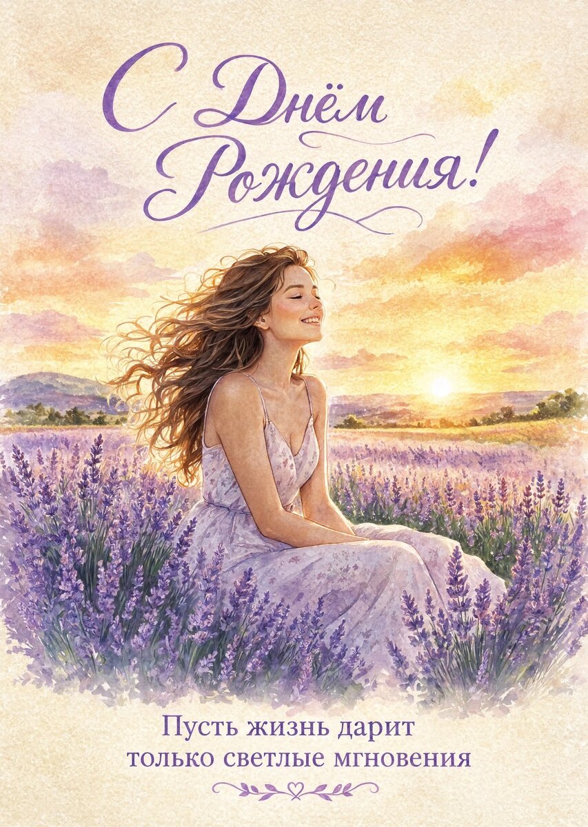 Открытка "С днем рождения женщине" #54
