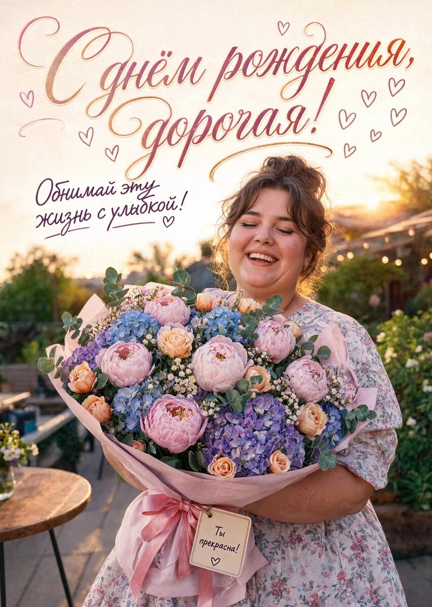 Открытка "С днем рождения женщине" #66