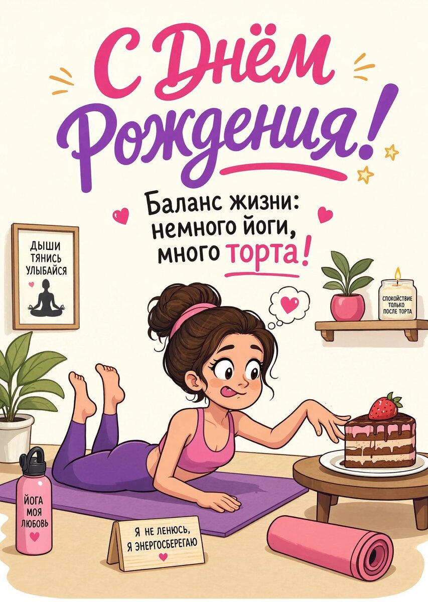 Открытка "С днем рождения женщине" #72