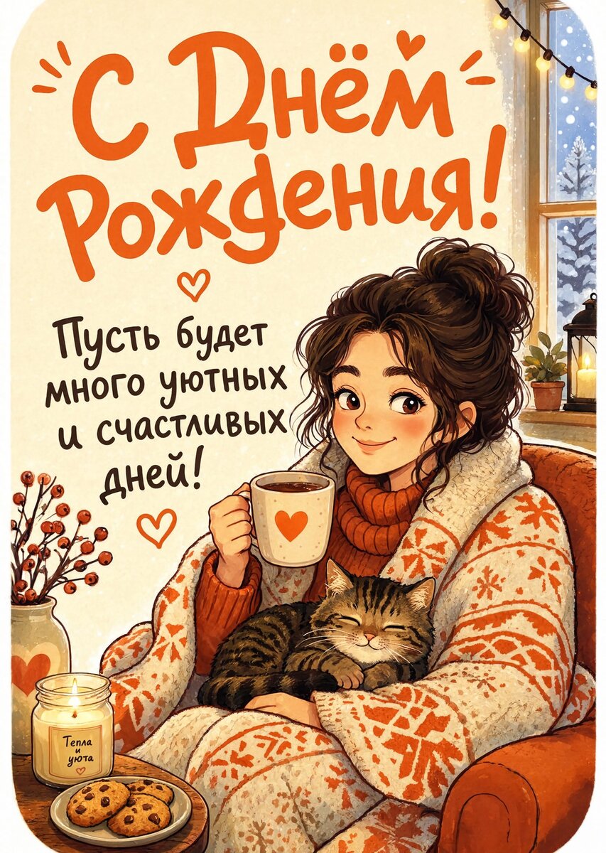 Открытка "С днем рождения женщине" #73