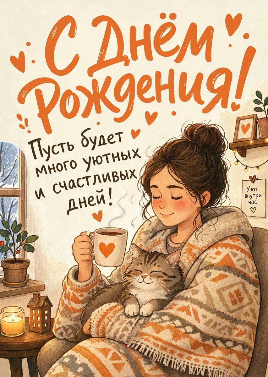 Открытка "С днем рождения женщине" #74