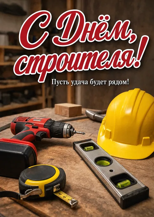 Открытка с днем строителя #19