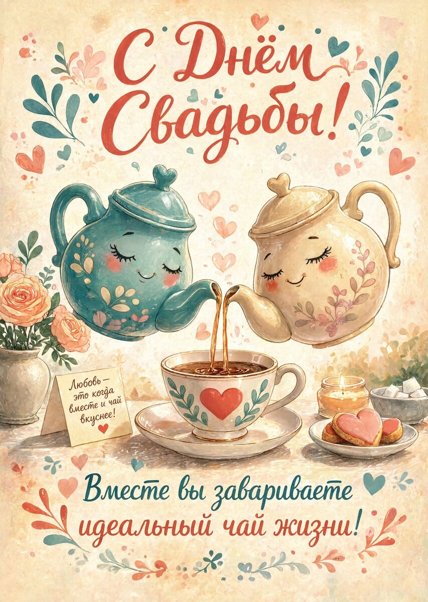 Открытка "С днём свадьбы" #14