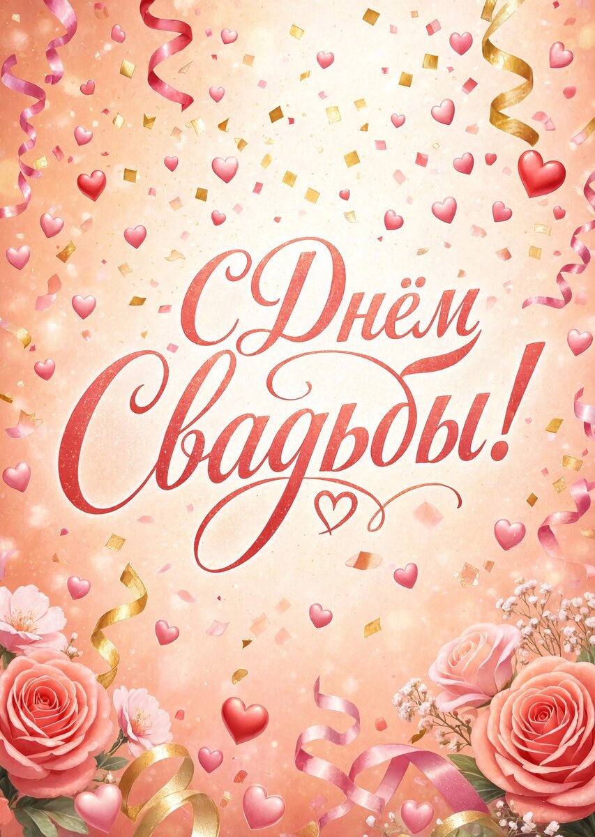 Открытка "С днём свадьбы" #16