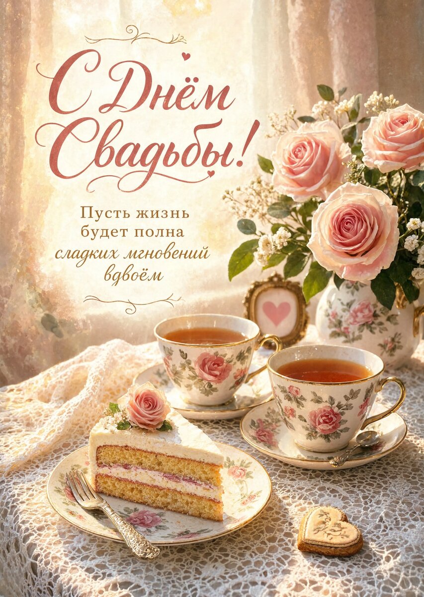 Открытка "С днём свадьбы" #21