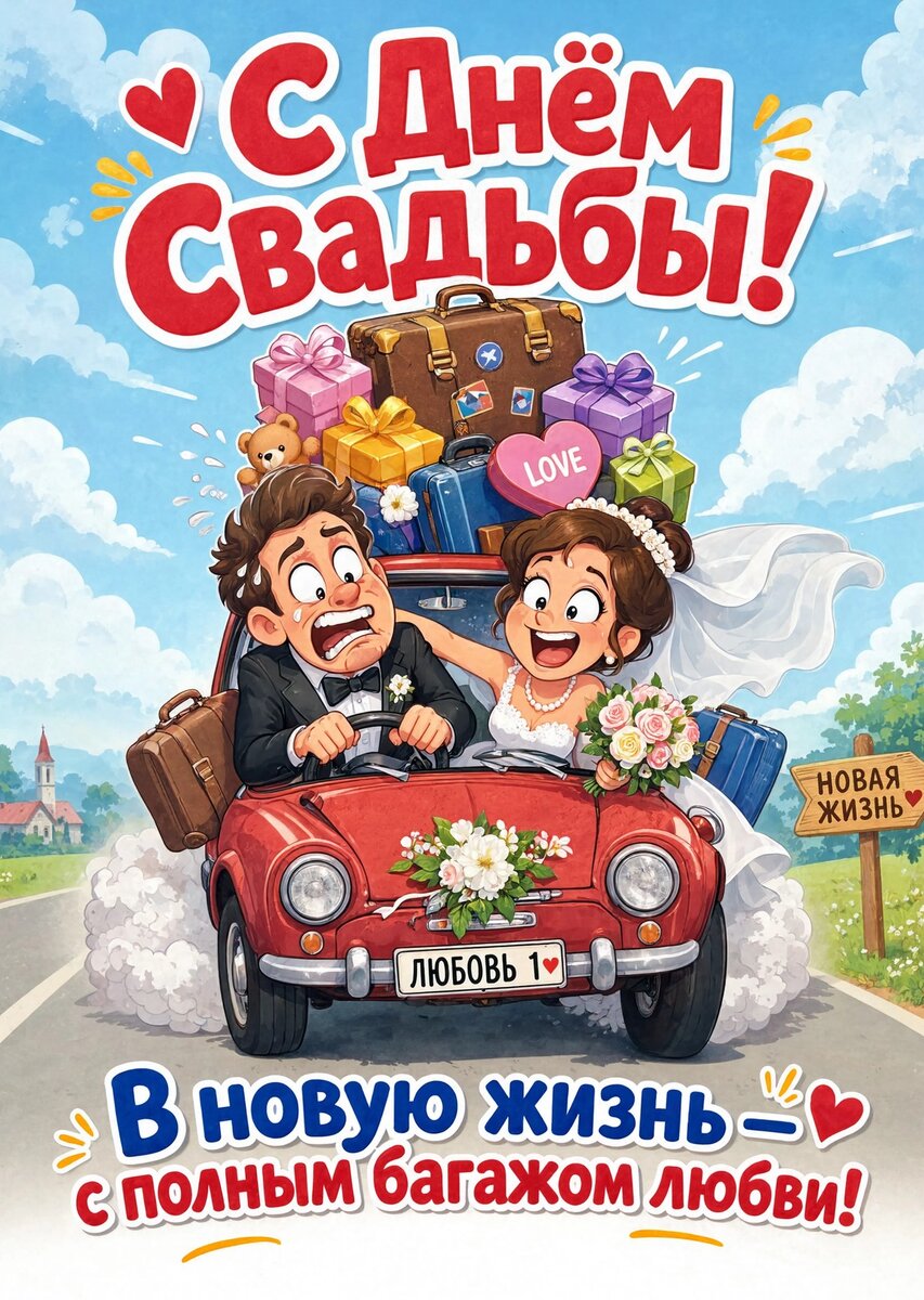 Открытка "С днём свадьбы" #25