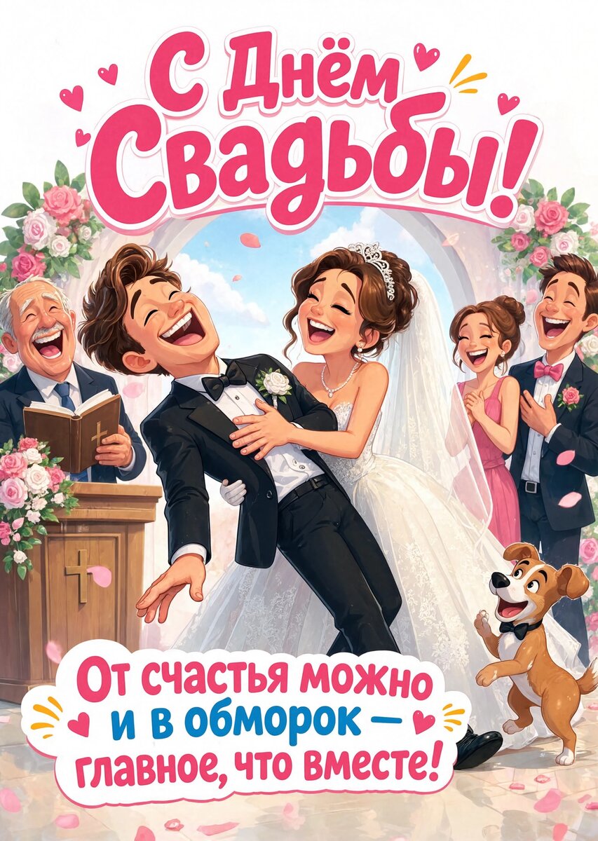 Открытка "С днём свадьбы" #26