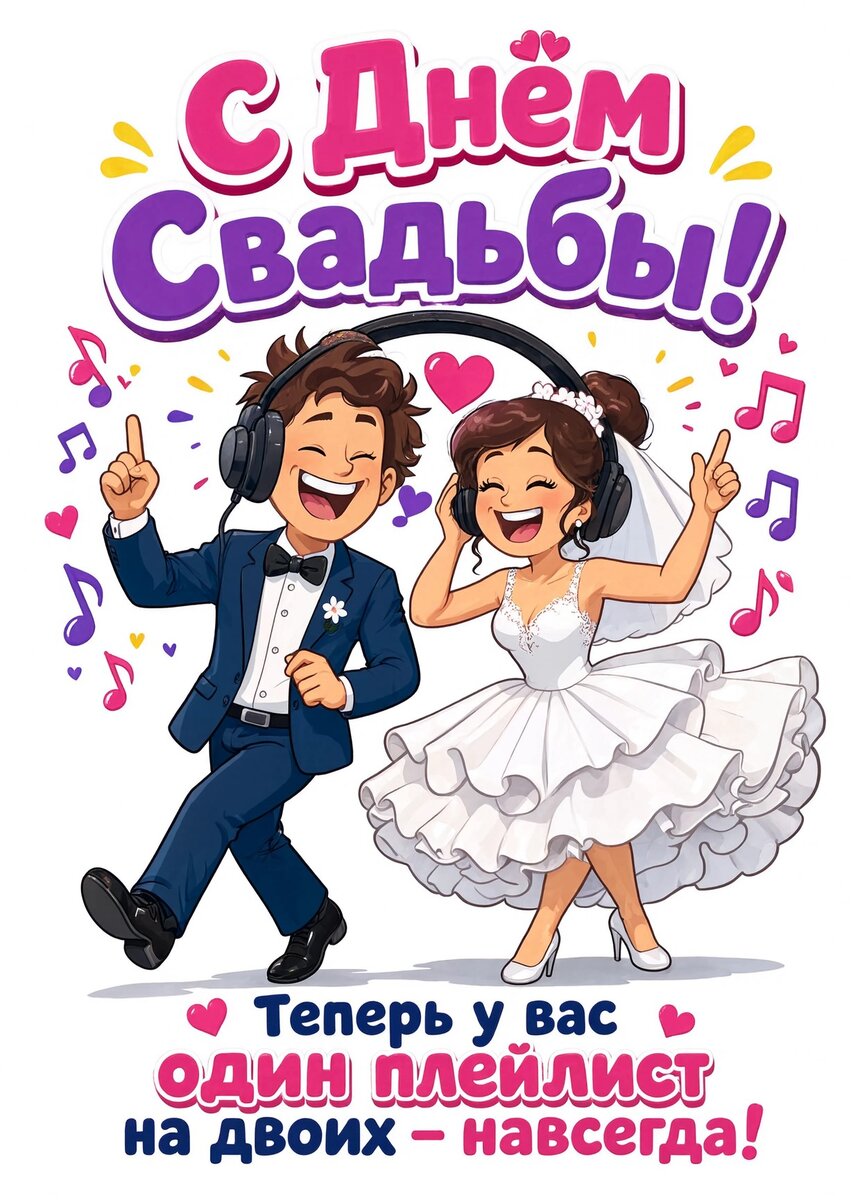Открытка "С днём свадьбы" #28