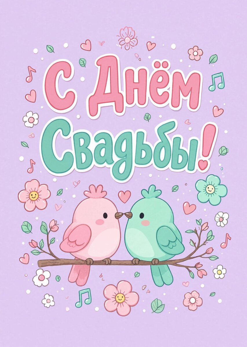 Открытка "С днём свадьбы" #46