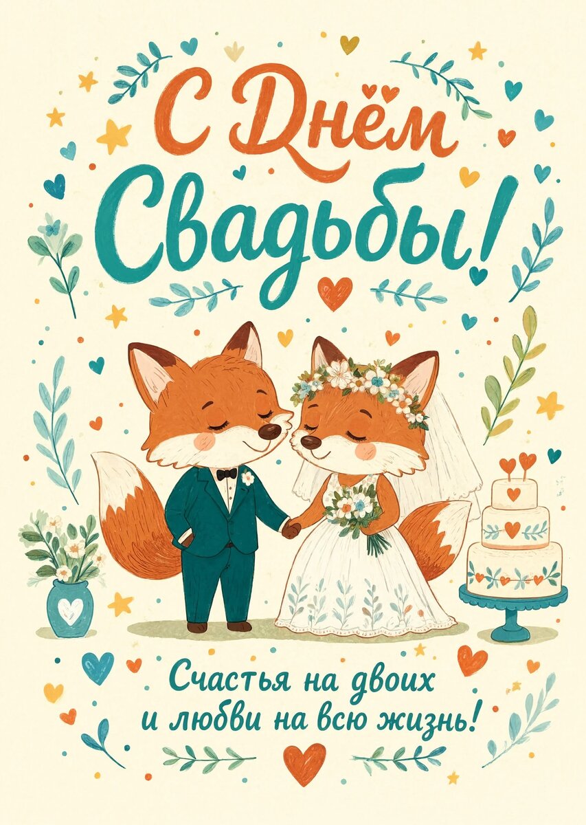 Открытка "С днём свадьбы" #50