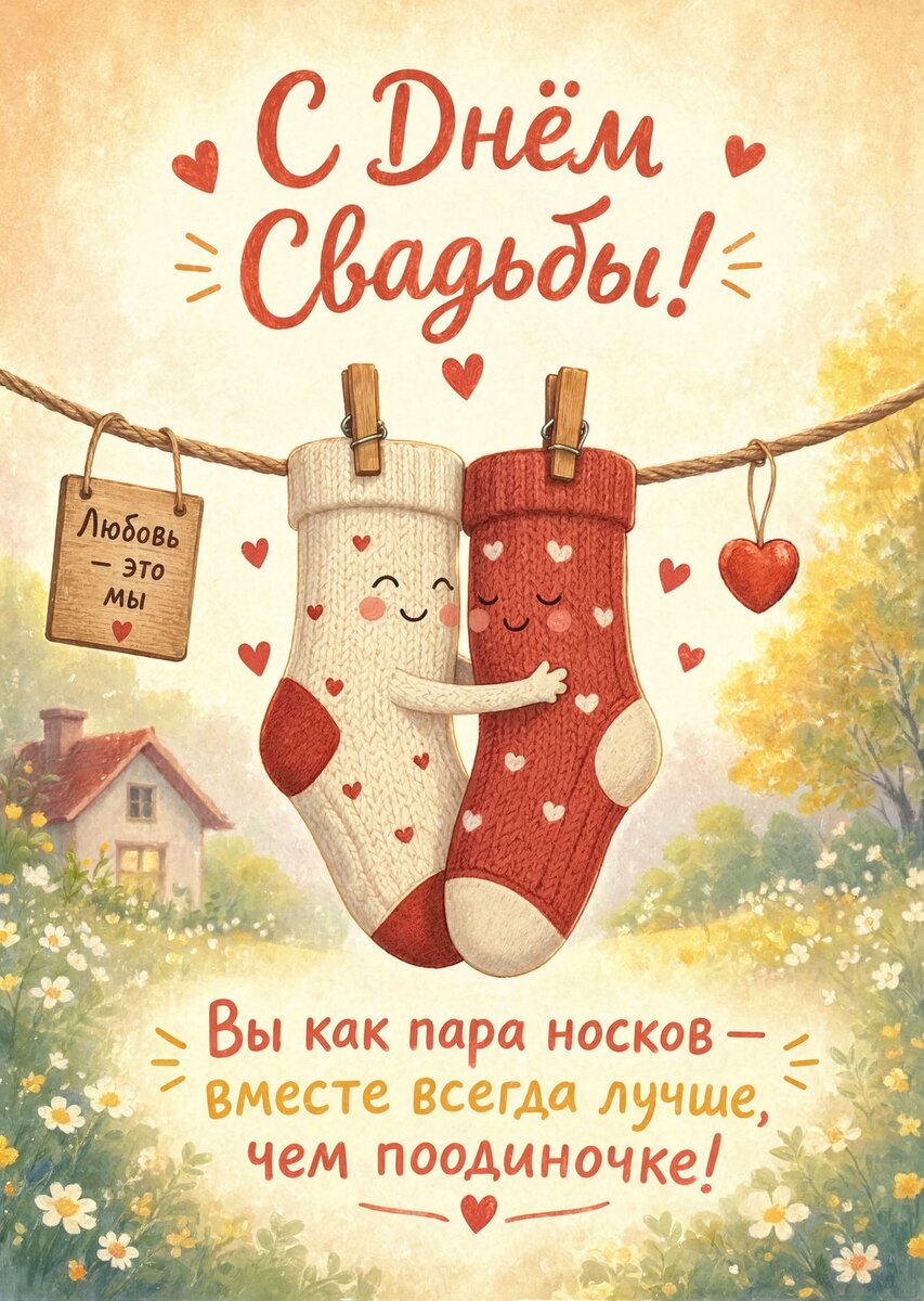 Открытка "С днём свадьбы" #8