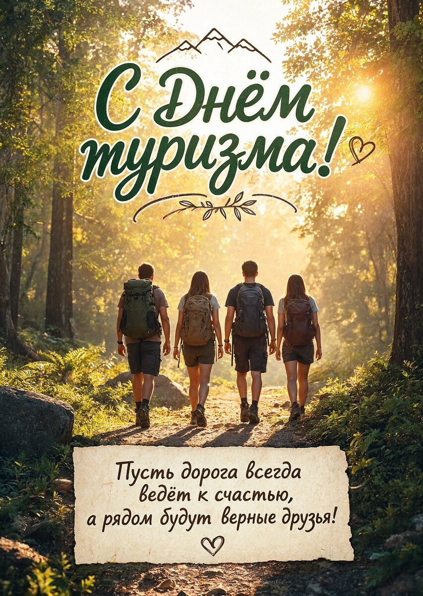 Открытка С днем туризма #21