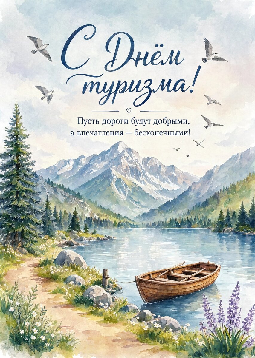 Открытка С днем туризма #23