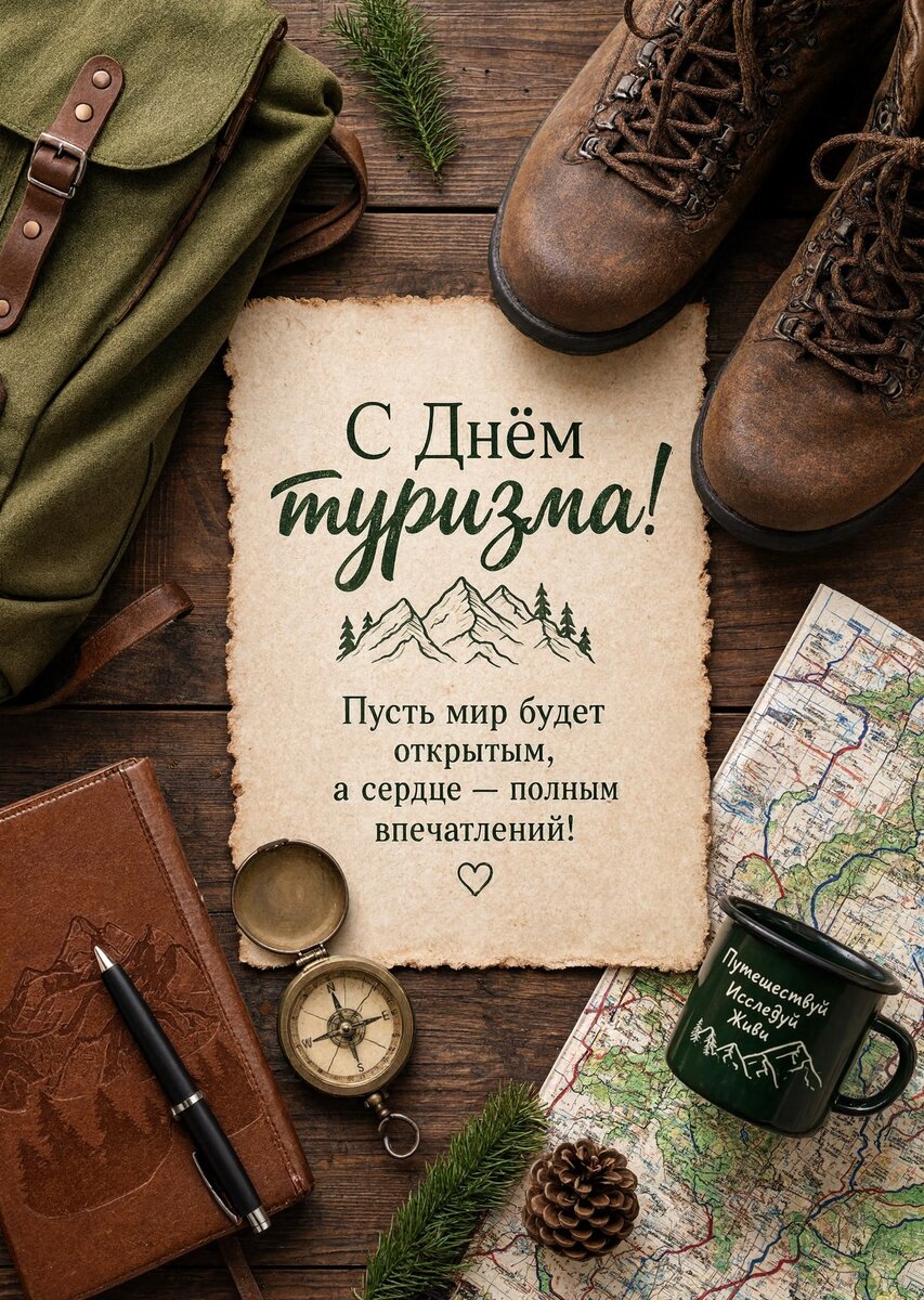 Открытка С днем туризма #28