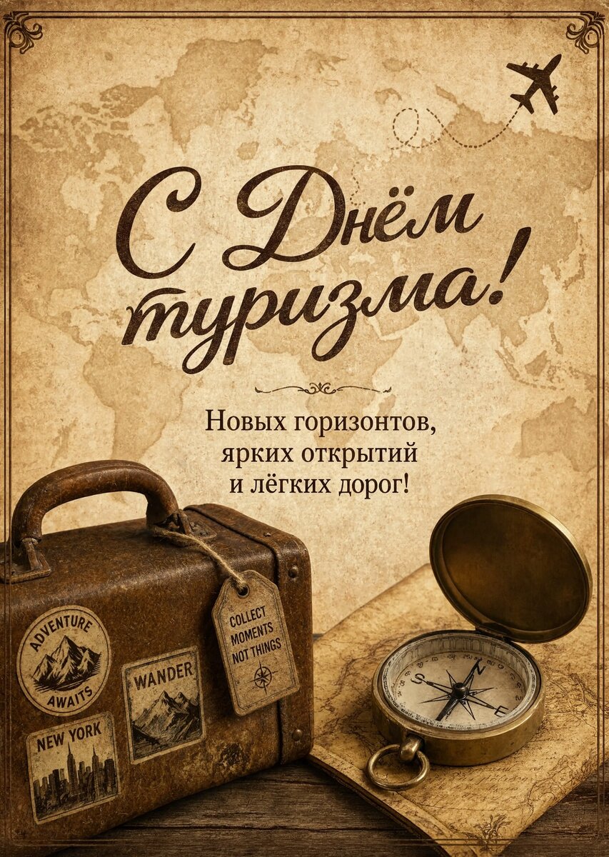 Открытка С днем туризма #37