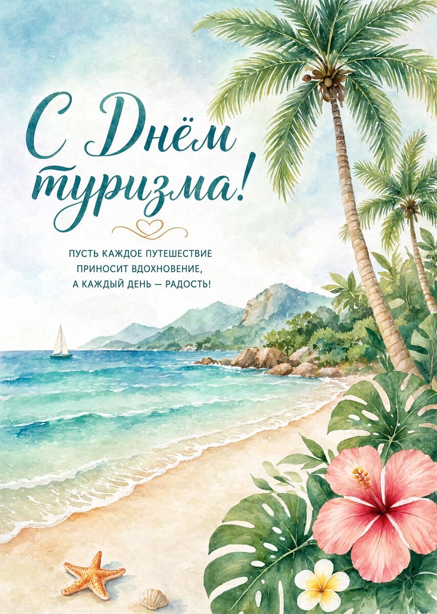 Открытка С днем туризма #38