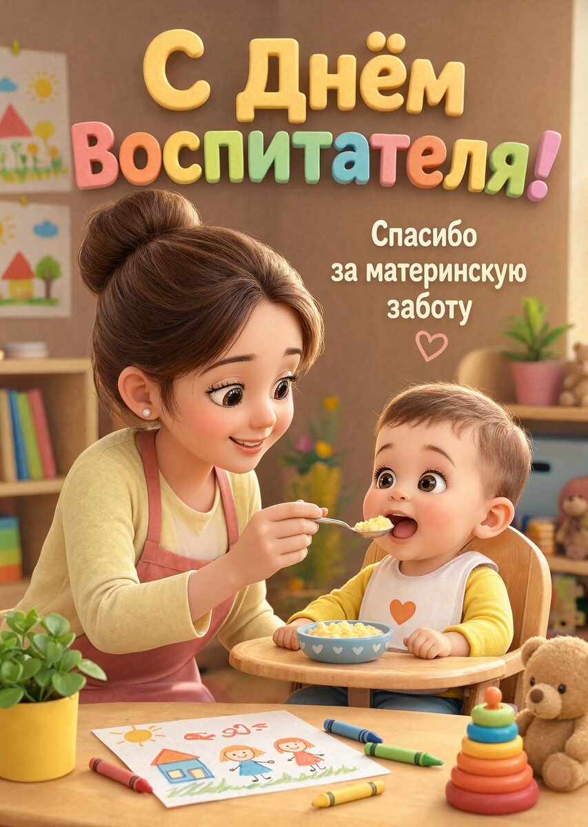 Открытка С Днем Воспитателя #30