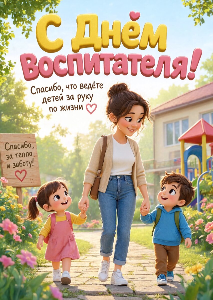 Открытка С Днем Воспитателя #36