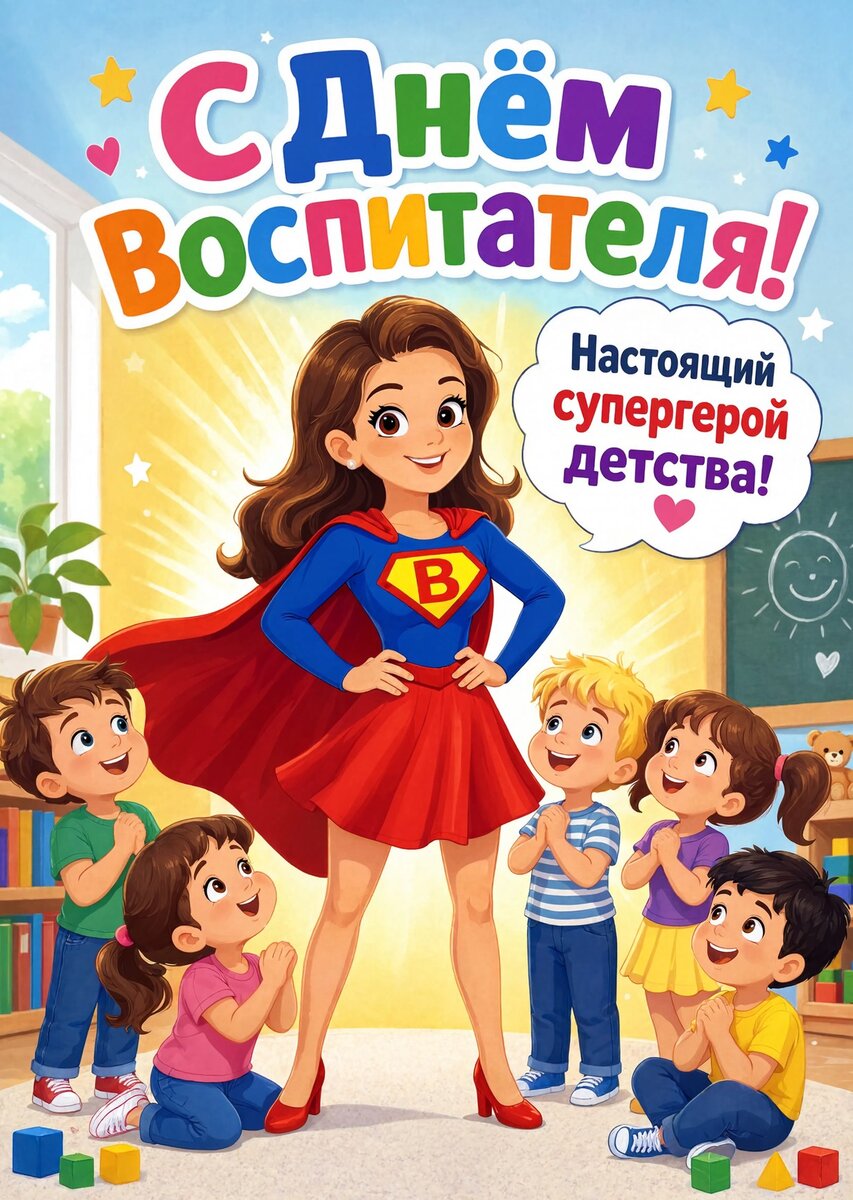 Открытка С Днем Воспитателя #38