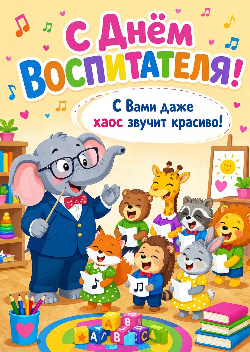 Открытка С Днем Воспитателя #40
