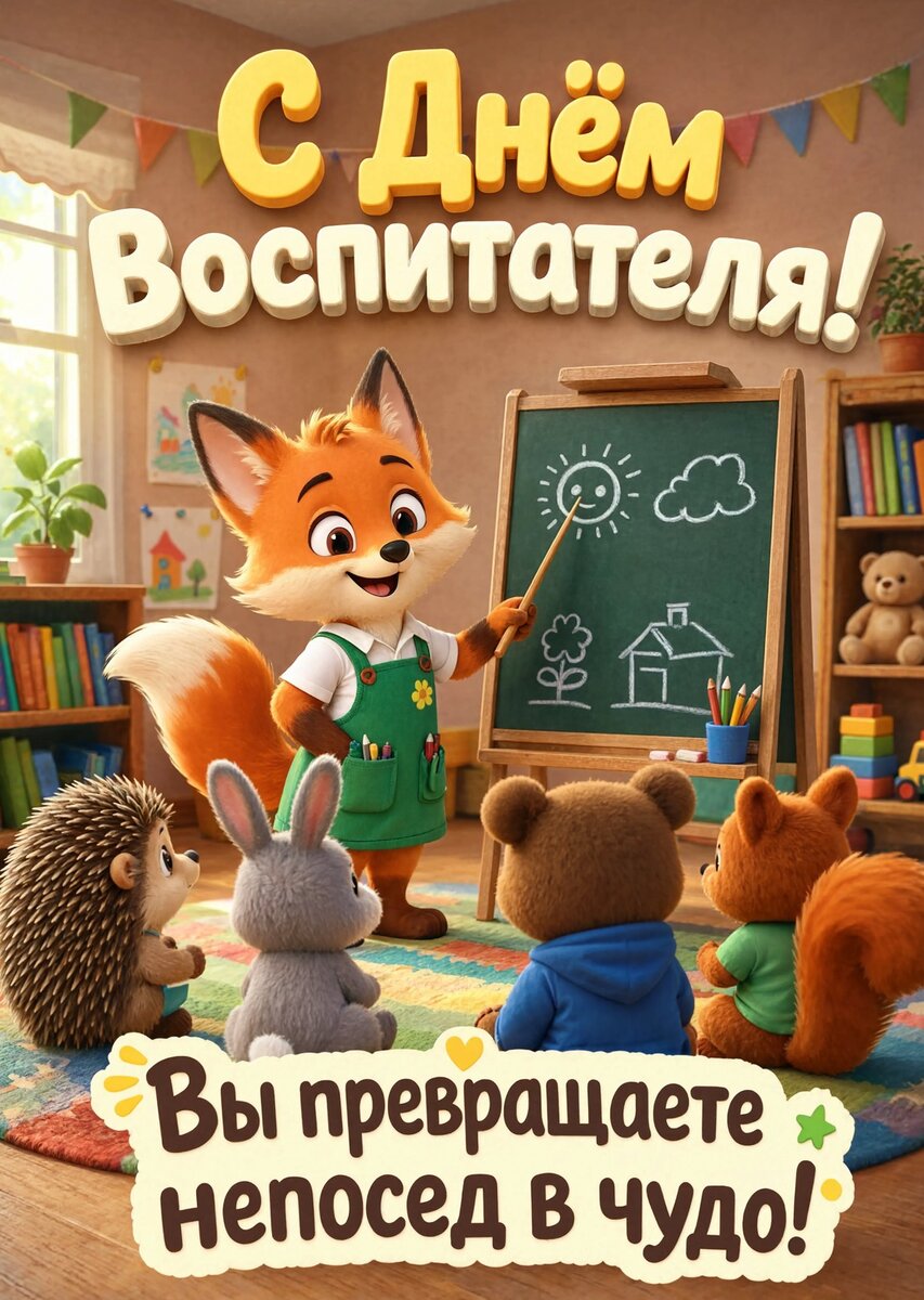 Открытка С Днем Воспитателя #51