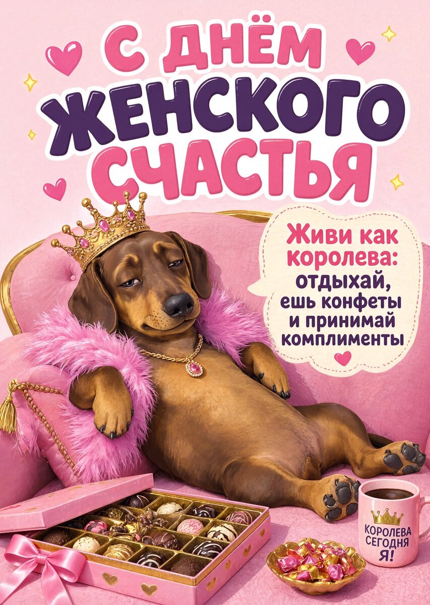 открытка с Днем Женского Счастья-1