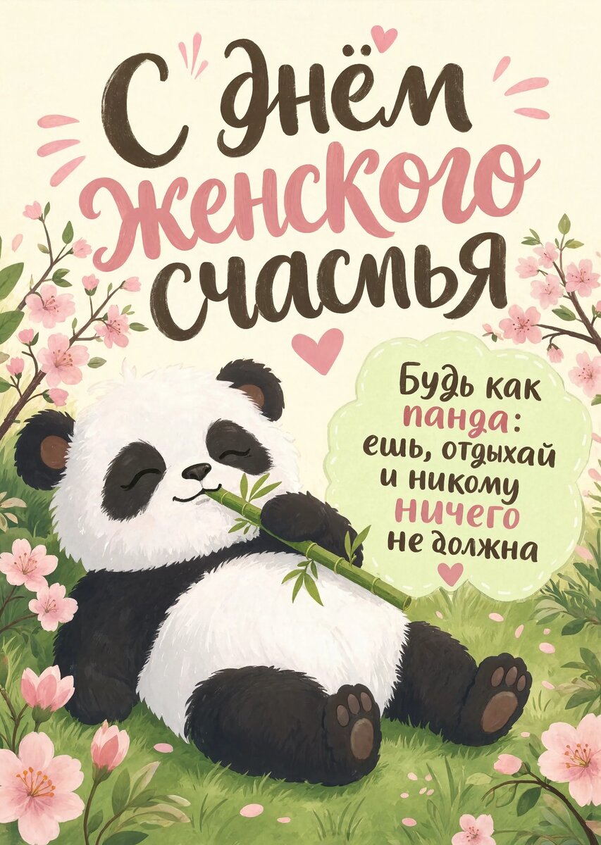 открытка с Днем Женского Счастья-24