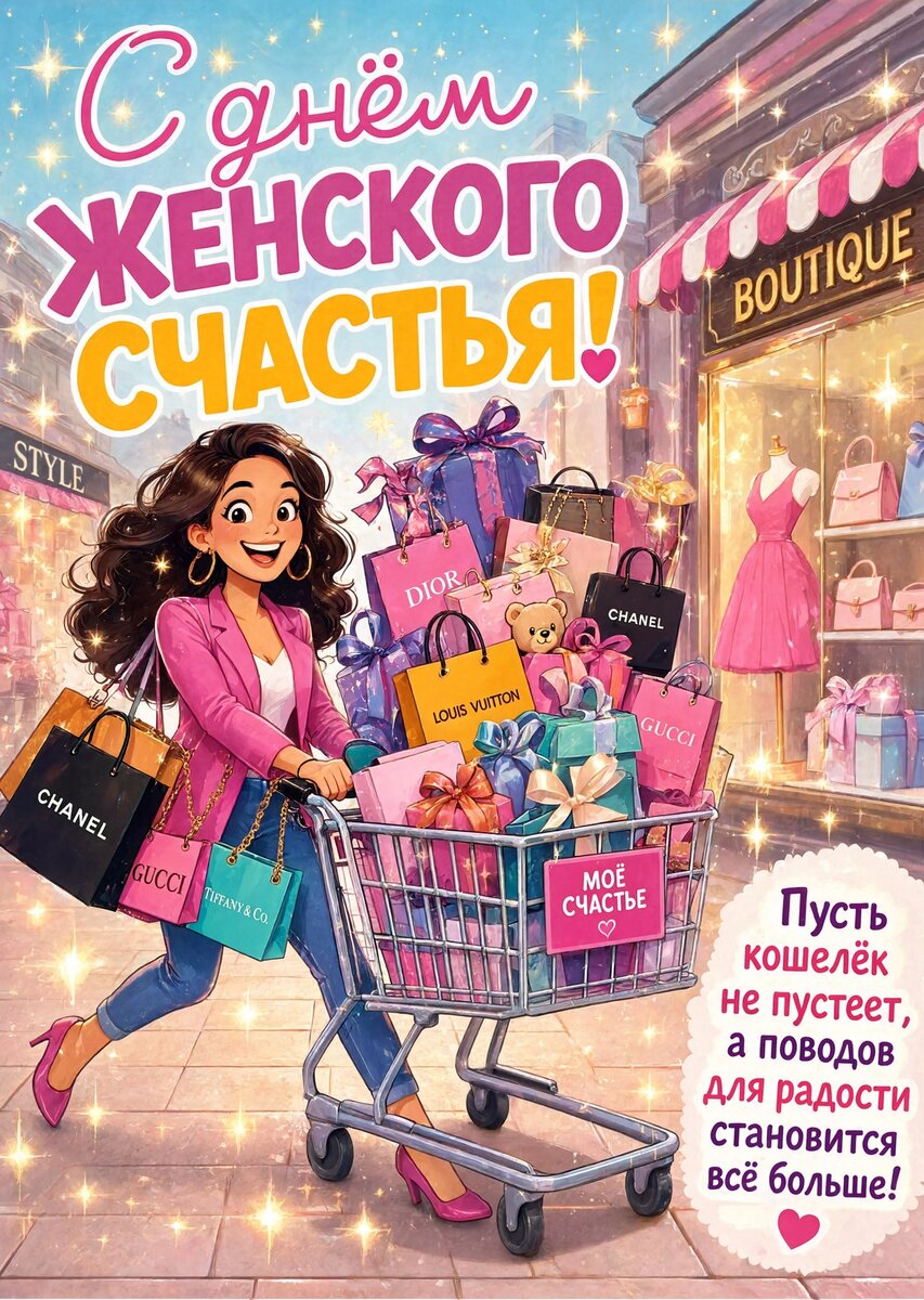 открытка с Днем Женского Счастья-34