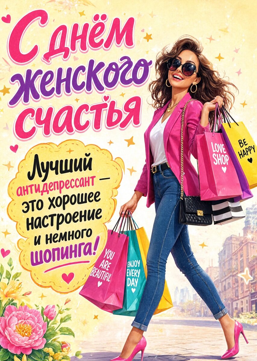 открытка с Днем Женского Счастья-4