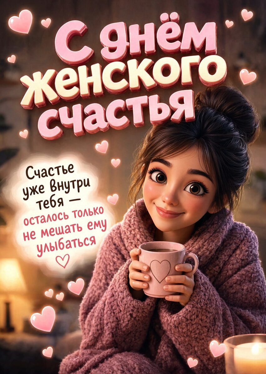 открытка с Днем Женского Счастья-6