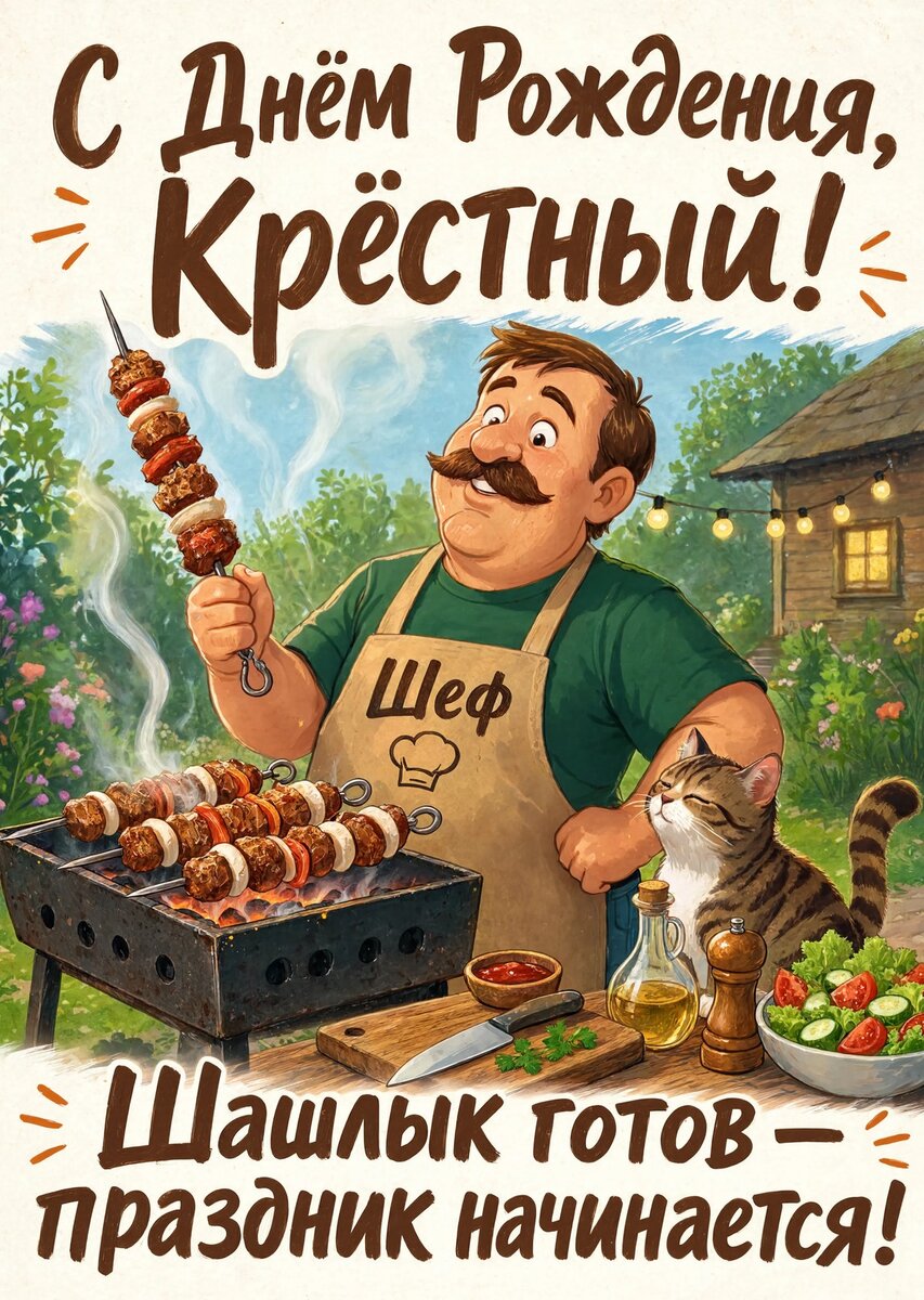Открытка С Днём Рождения Крестный #5