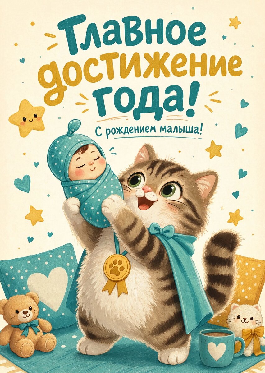 Открытка "С рождением ребенка" #16