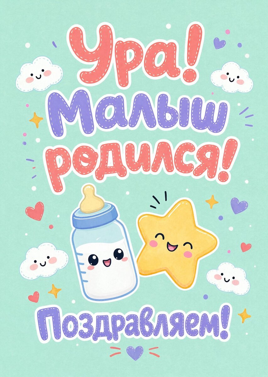 Открытка "С рождением ребенка" #38