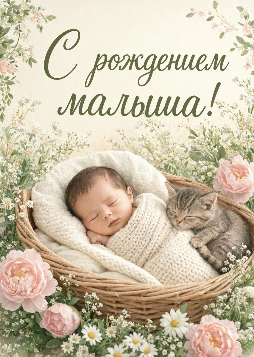 Открытка "С рождением ребенка" #7