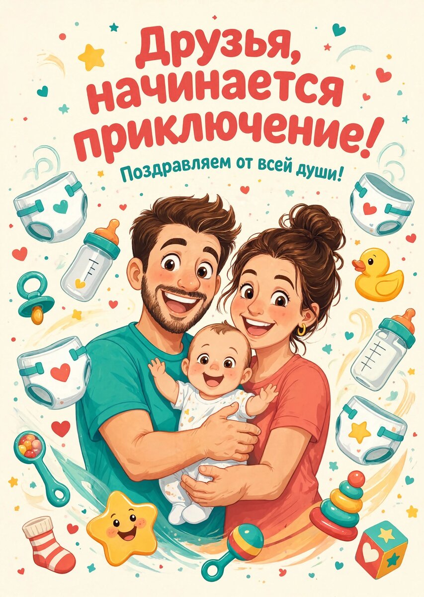 Открытка "С рождением ребенка" #80