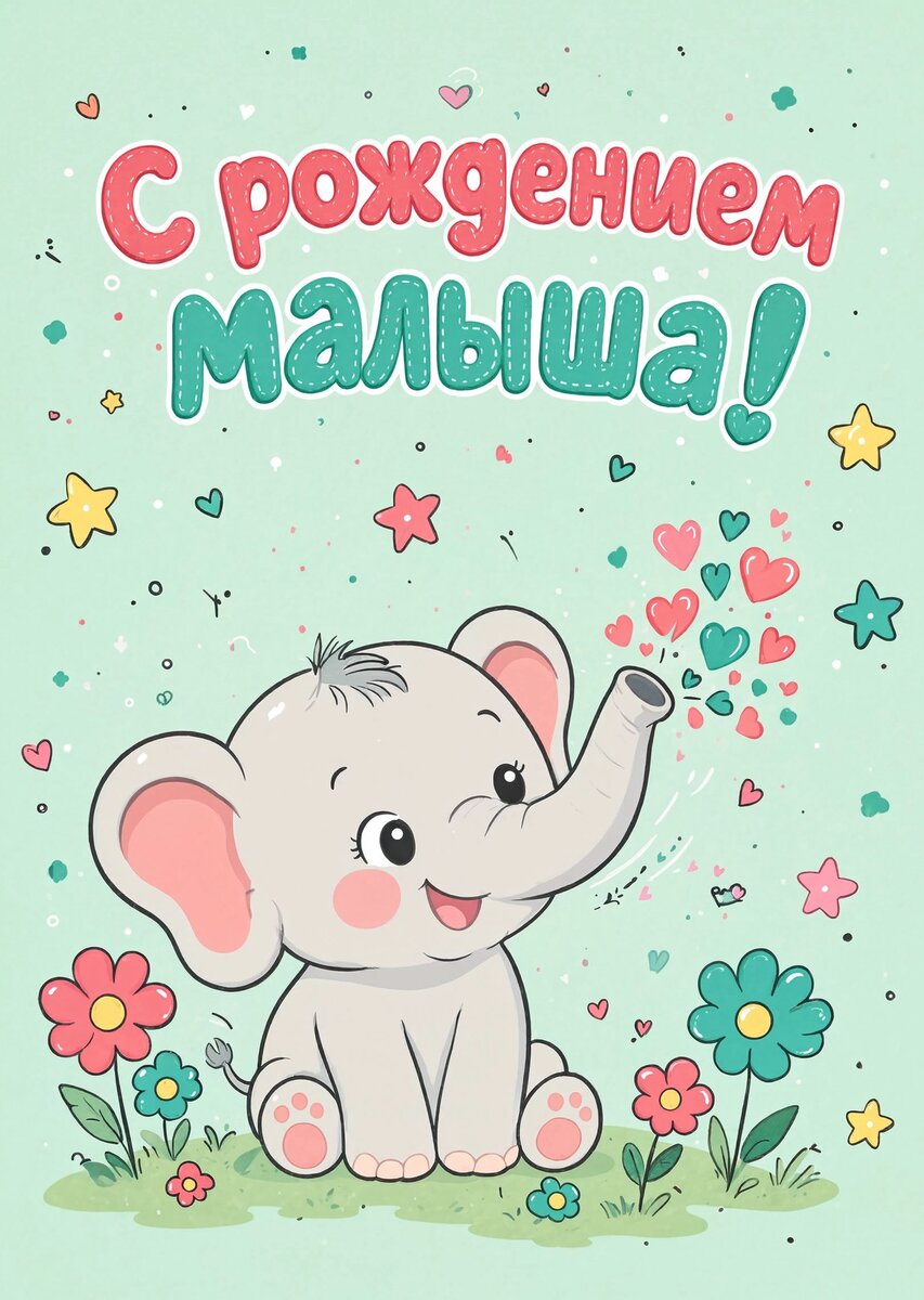 Открытка "С рождением ребенка" #9