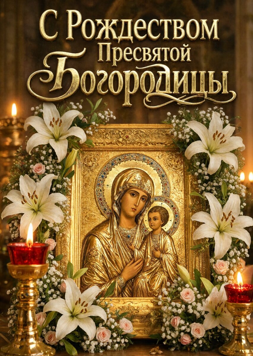Открытка С Рождеством Святой Богородицы #3