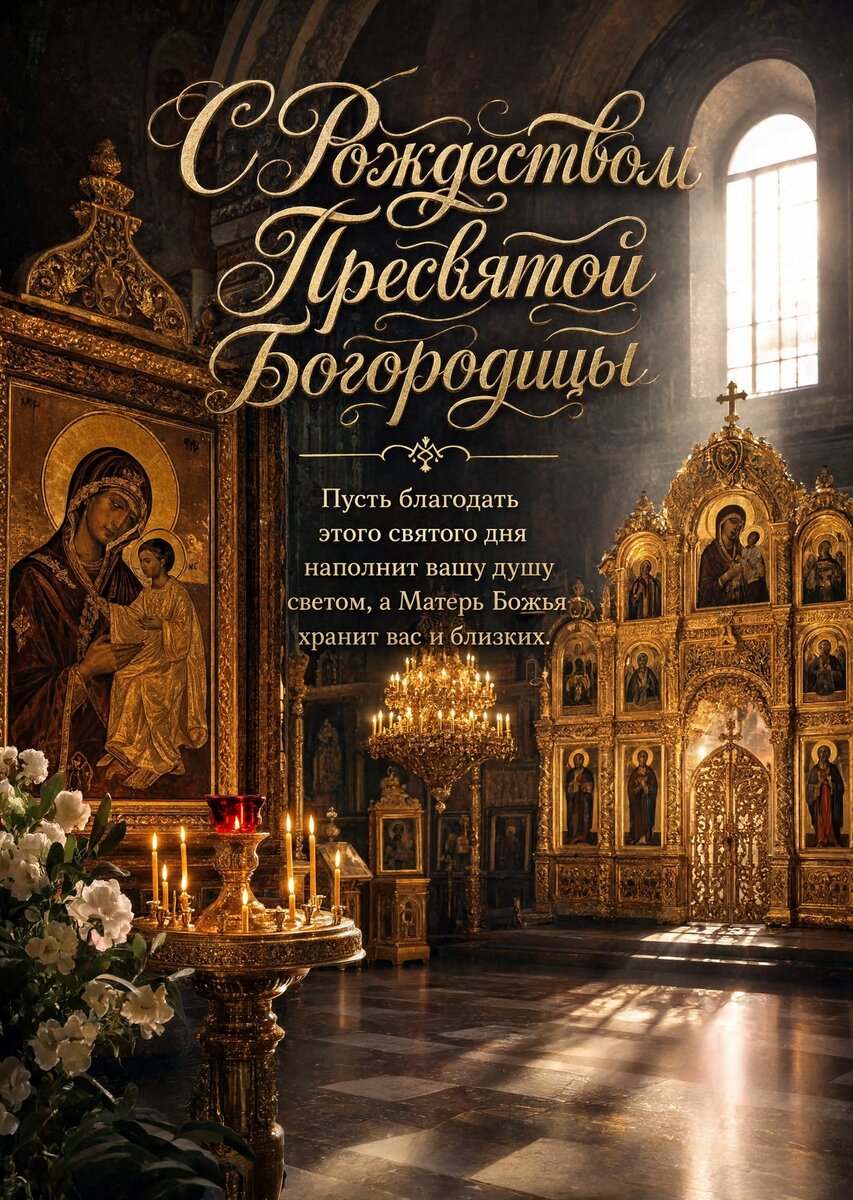 Открытка С Рождеством Святой Богородицы #5