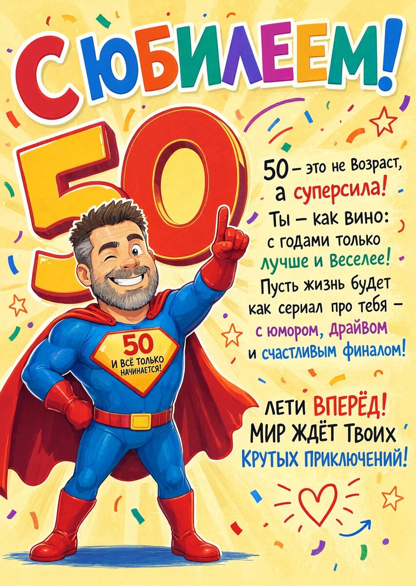 Открытка "С юбилеем 50 лет" #28