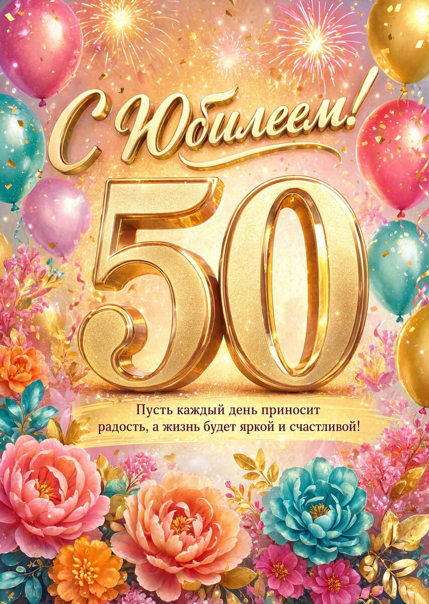 Открытка "С юбилеем 50 лет" #8