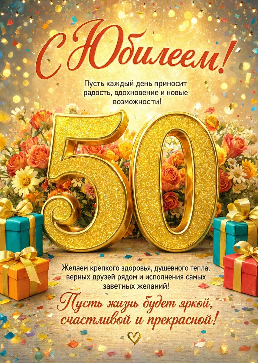 Открытка "С юбилеем 50 лет" #86