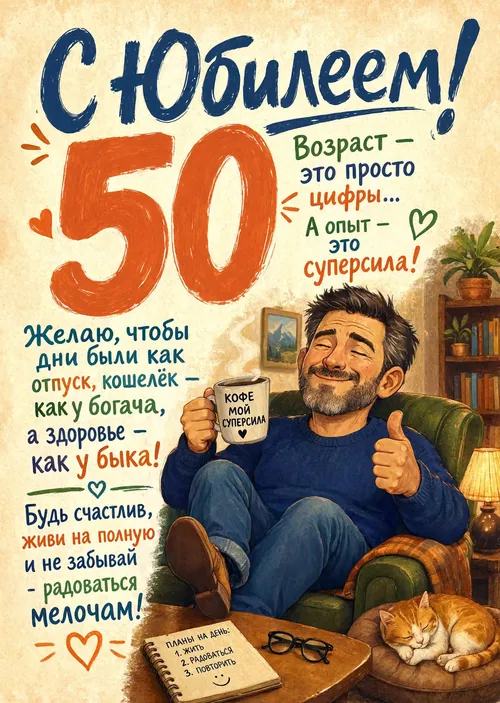 Открытка "С юбилеем 50 лет" #97