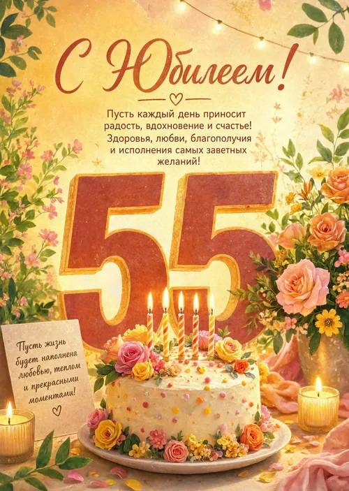 Открытка "С юбилеем 55 лет" #11