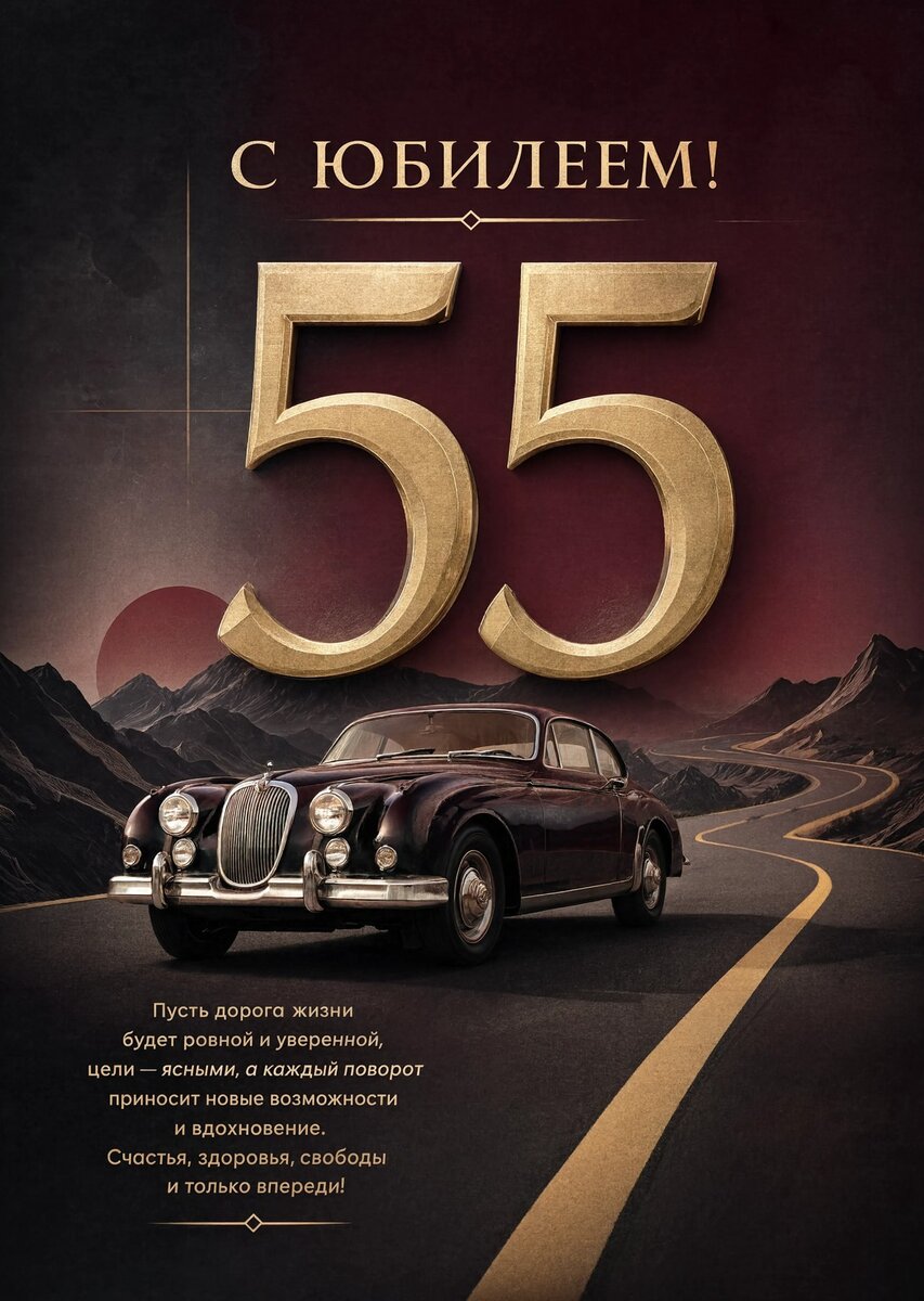 Открытка "С юбилеем 55 лет" #17