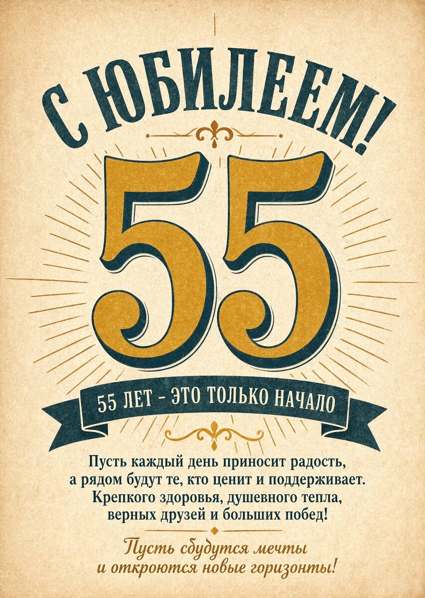 Открытка "С юбилеем 55 лет" #22