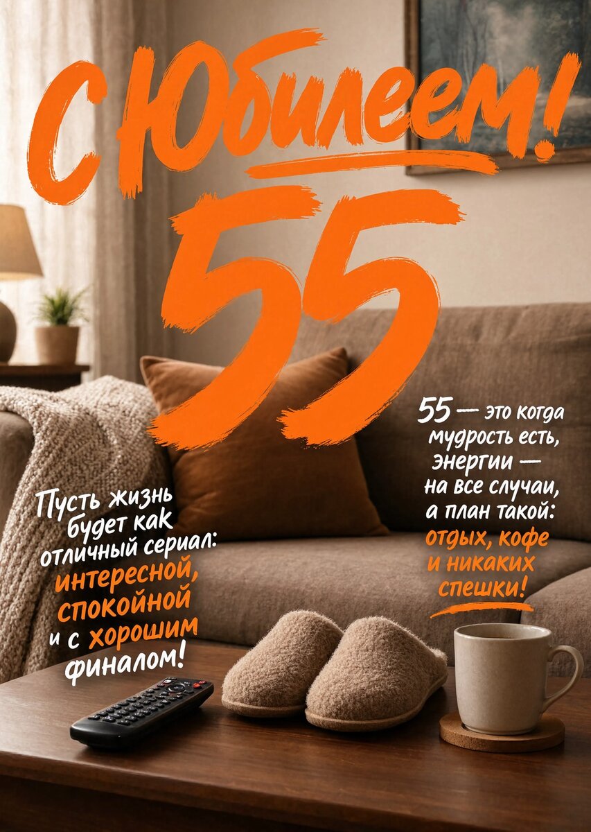 Открытка "С юбилеем 55 лет" #29