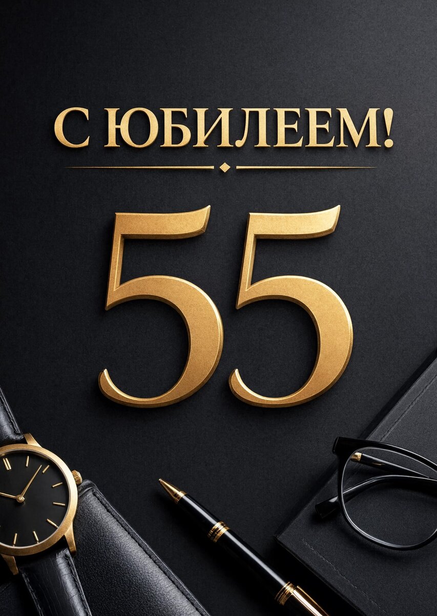 Открытка "С юбилеем 55 лет" #40