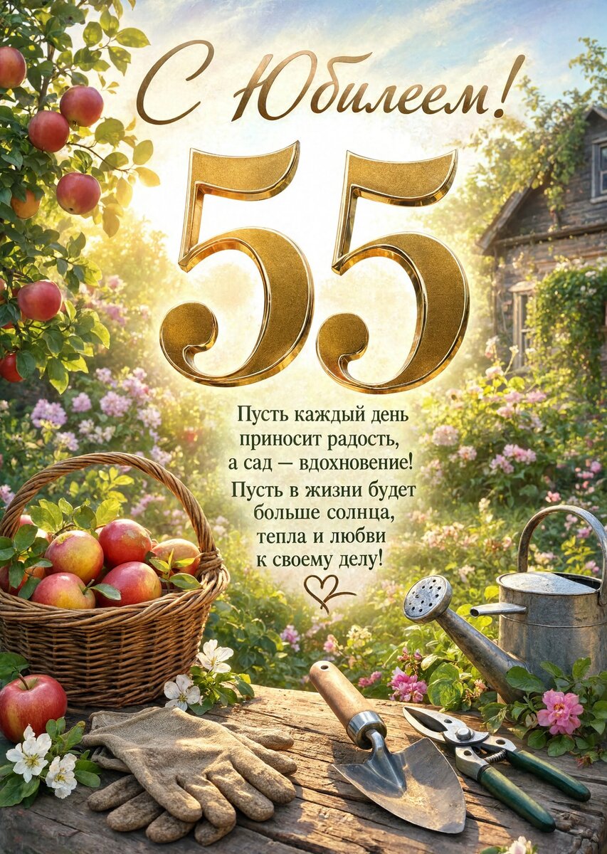 Открытка "С юбилеем 55 лет" #45