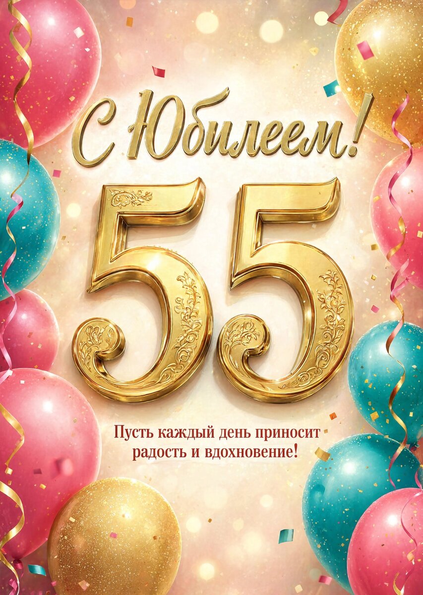 Открытка "С юбилеем 55 лет" #65