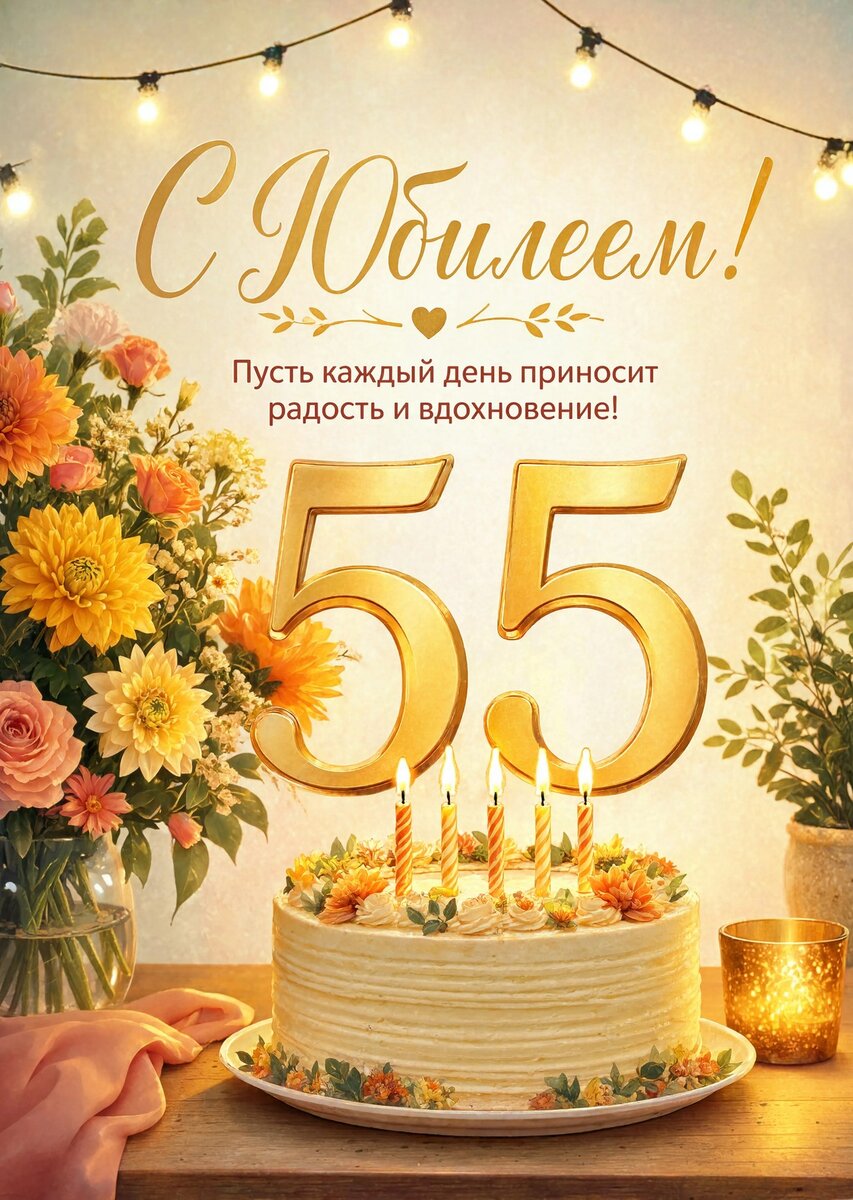 Открытка "С юбилеем 55 лет" #70